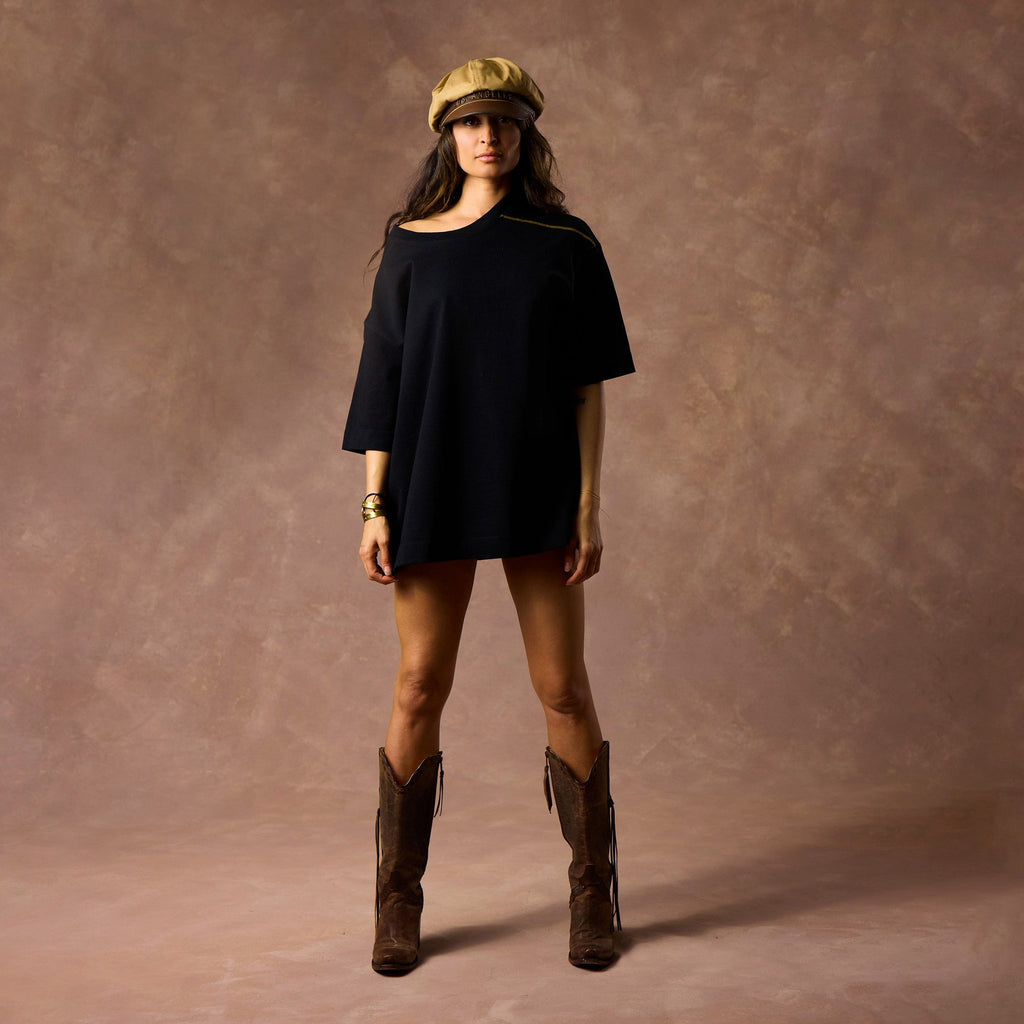 BOYFRIEND BOXY TEE / BLACK ONYX