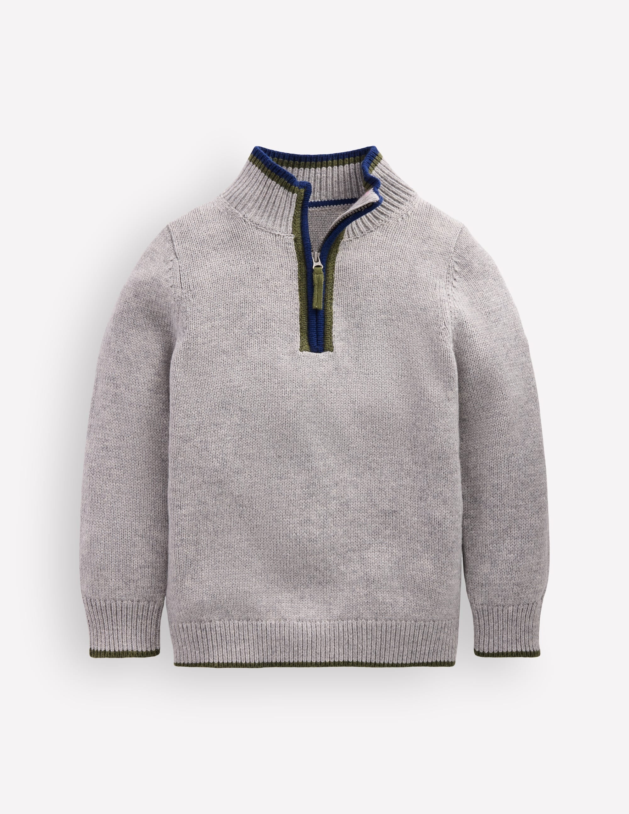 Heritage Half-Zip Sweater-Grey Marl