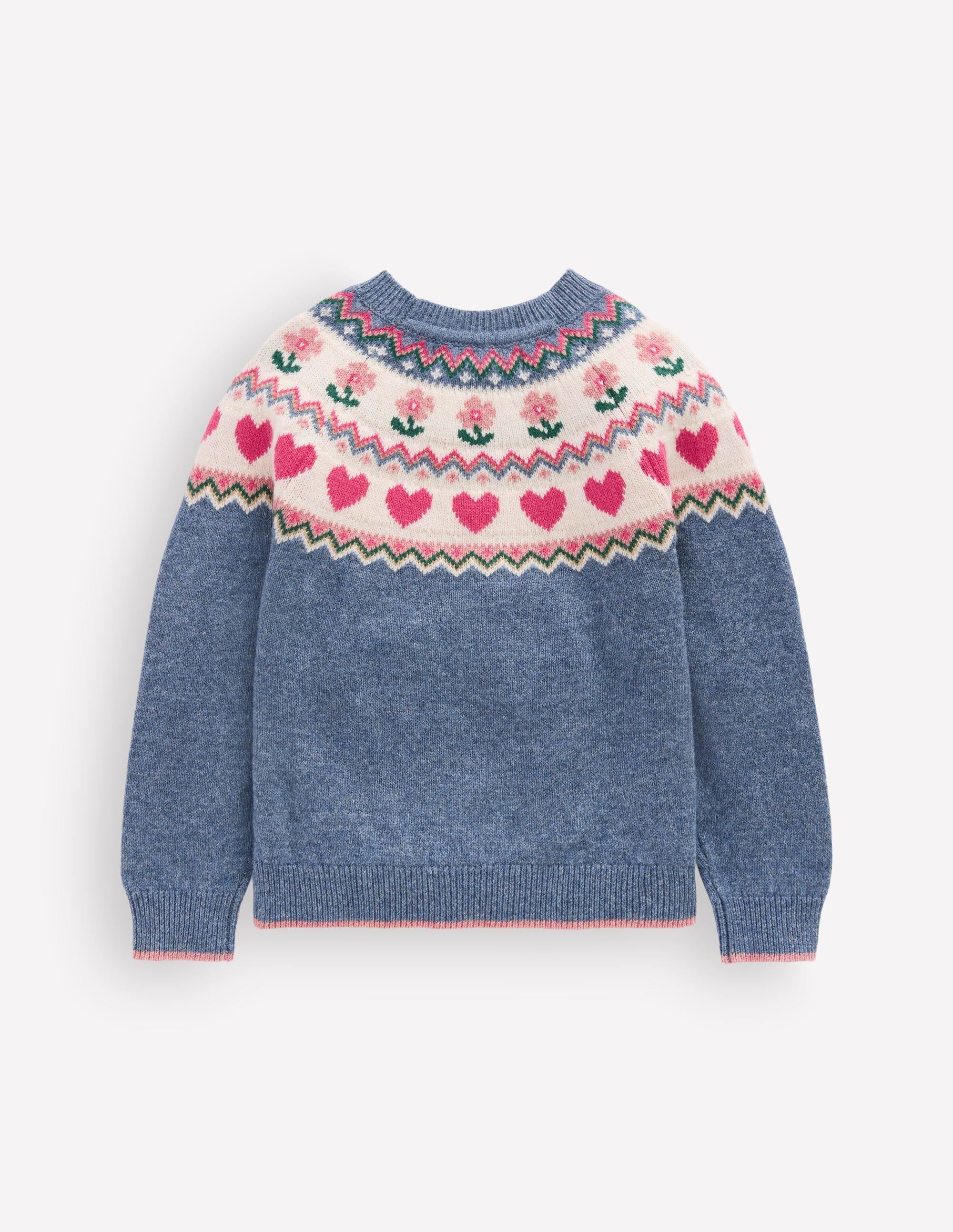 Eleanor Fair Isle Jumper-Bluejay Marl