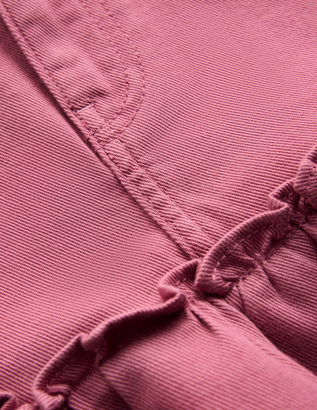 Frill Hem Denim Skirt-Pink Heather