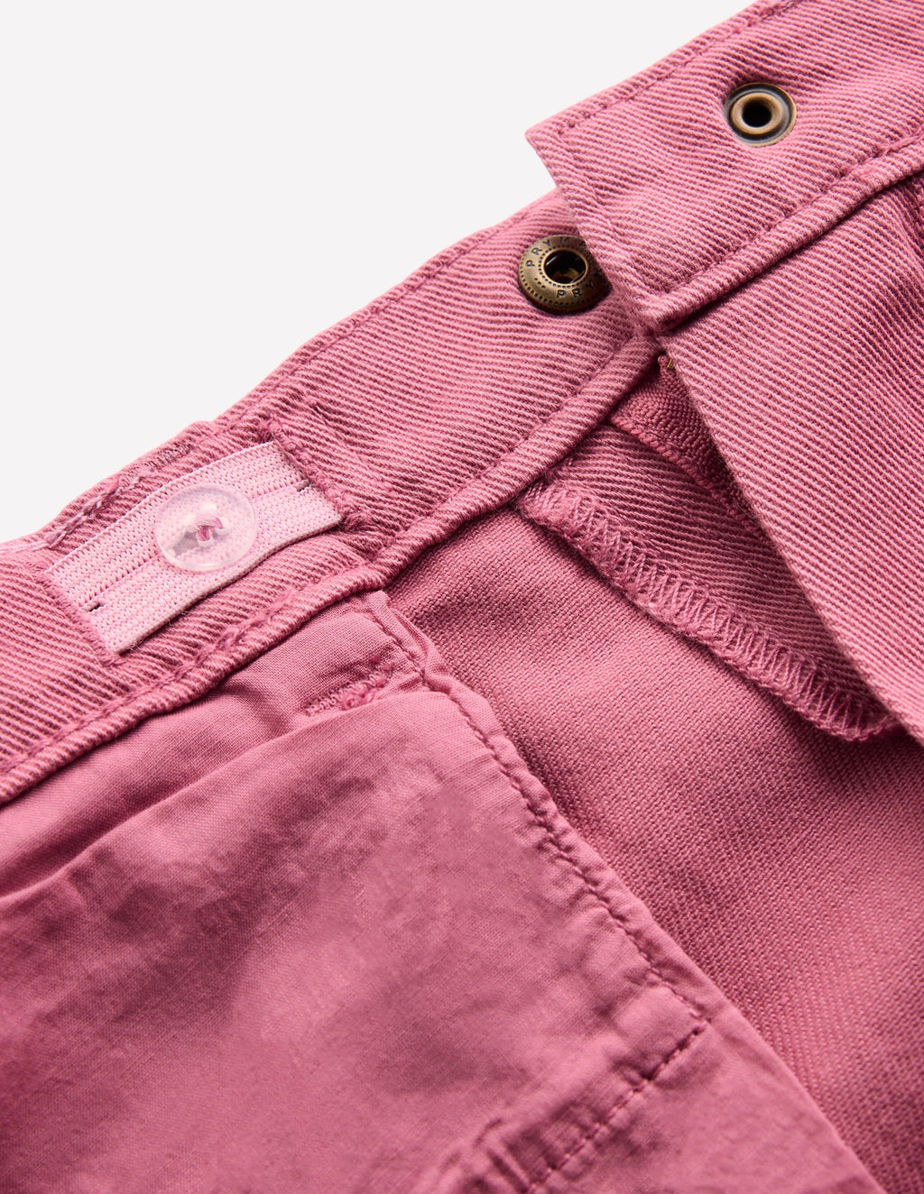 Frill Hem Denim Skirt-Pink Heather