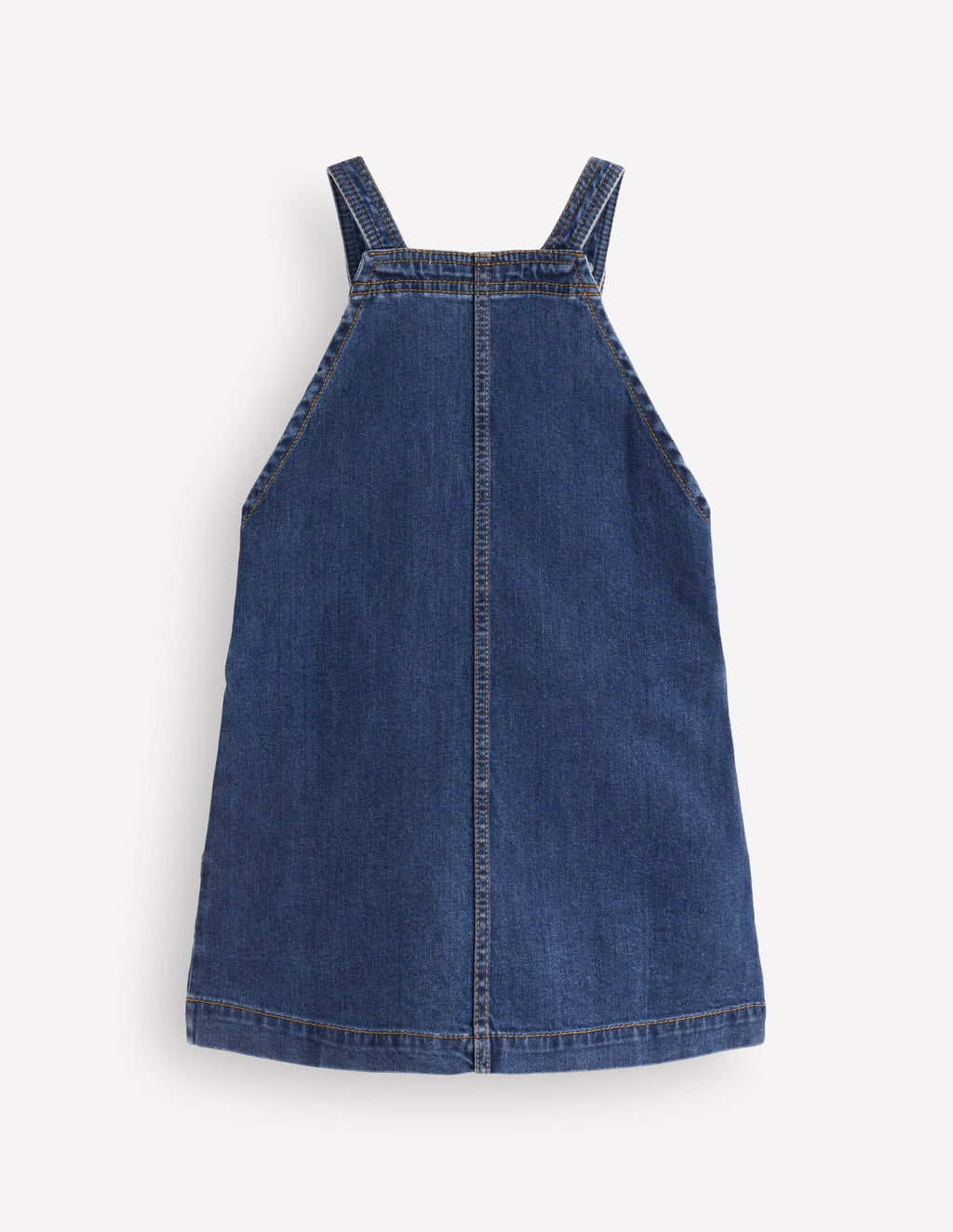 A-line Overalls Dress-Plain Denim