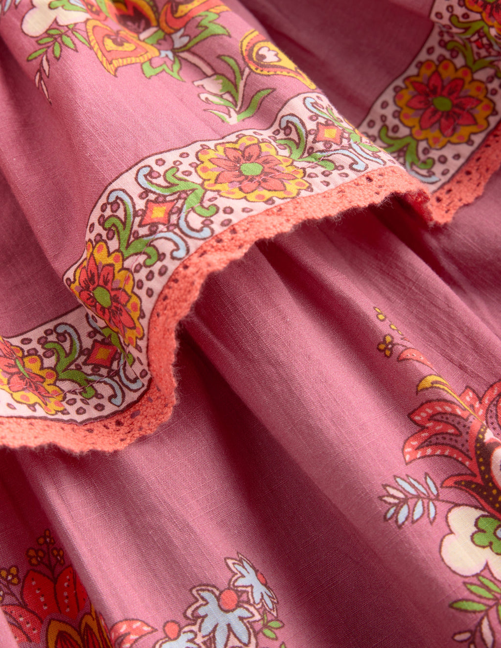 Gathered Waist Rara Dress-Pink Floral Placement