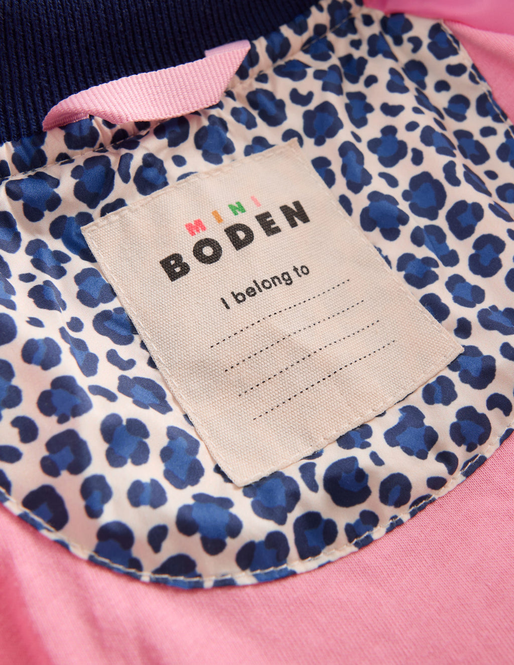 Quilted Bomber Jacket-Calico White/ Blue Leopard
