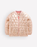 Quilted Bomber Jacket-Gold Metallic