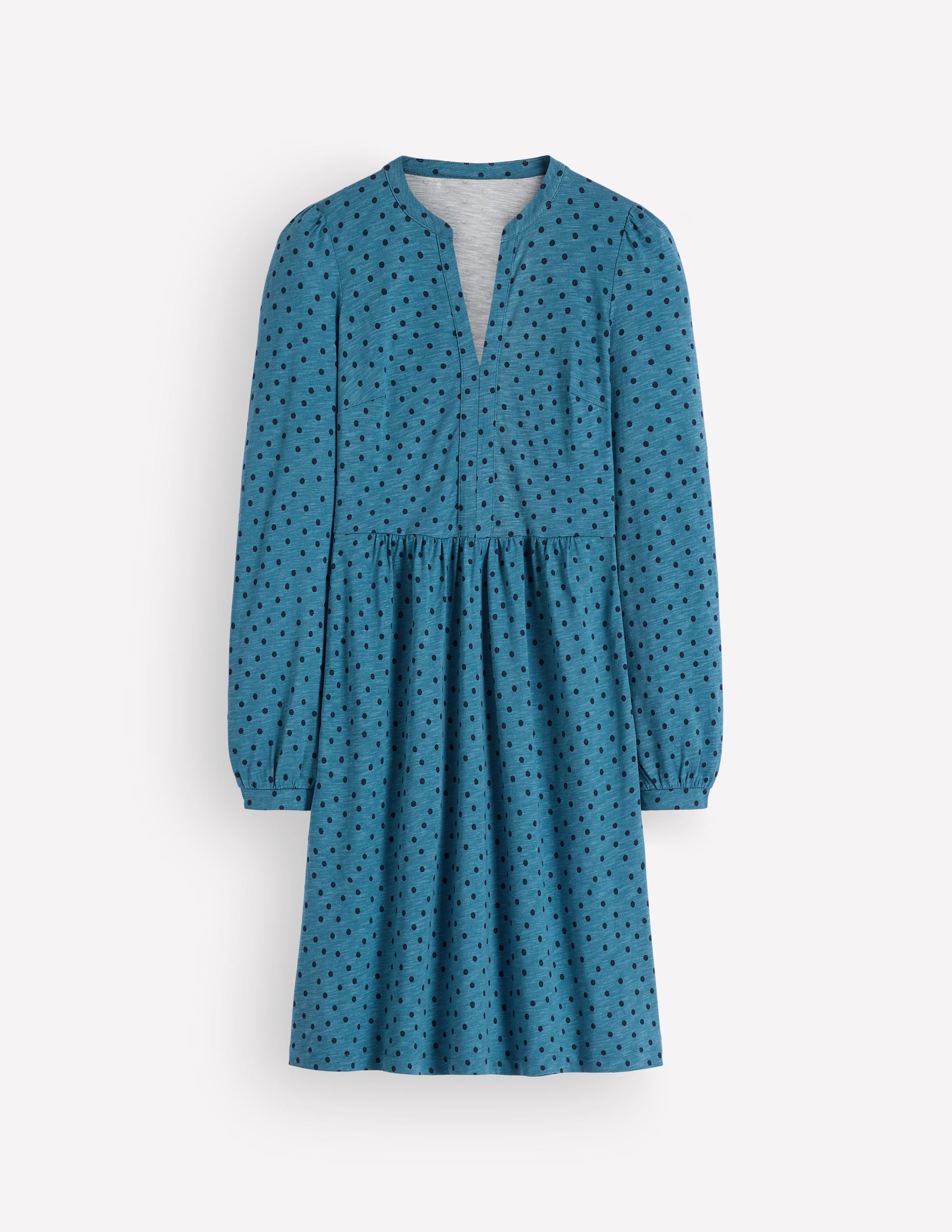 Naomi Relaxed Jersey Dress-Storm Blue, Painted Dot