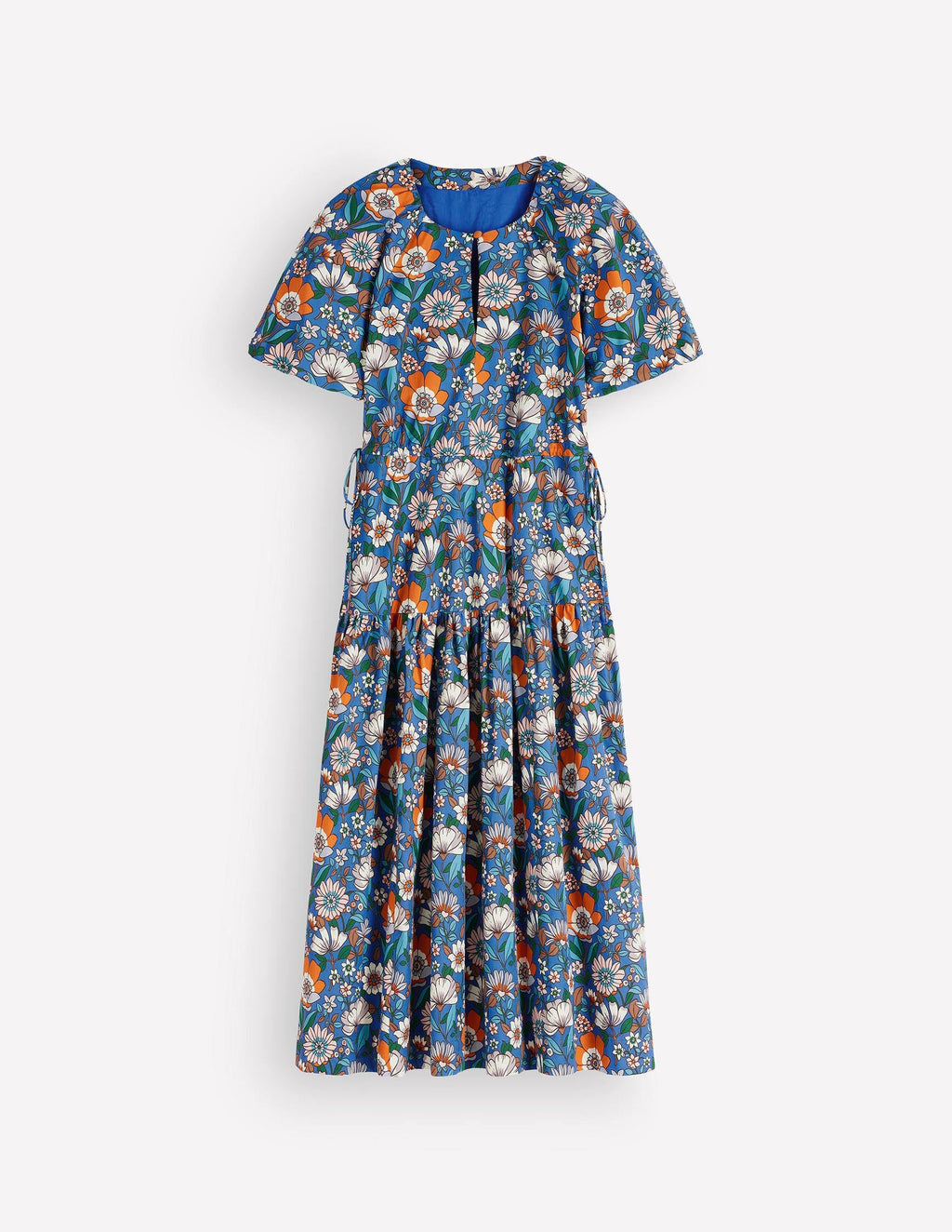 Draw Waist Fashion Dress-Multi, Floral Field