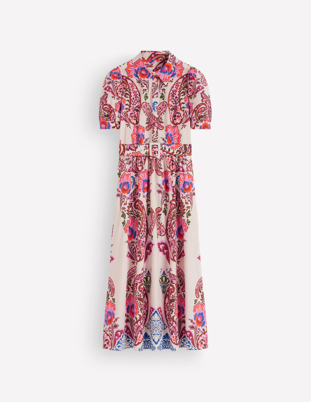 Belted Cotton Midi Dress-Multi, Bohemia Dream