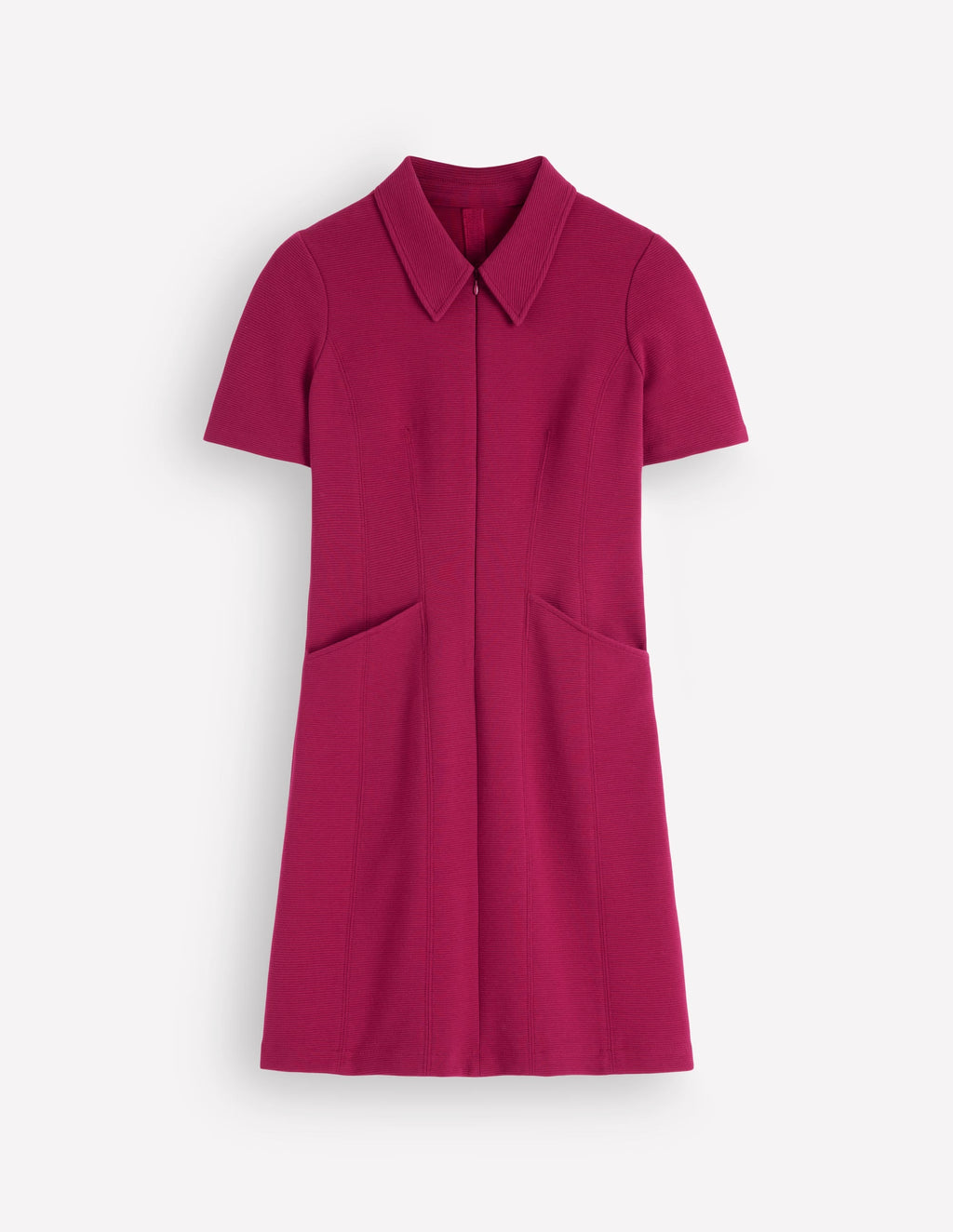 Nia Short Sleeve Zip Dress-Beetroot Red