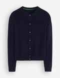Elsie Cashmere Crew Cardigan-Navy