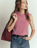 Elsie Cashmere Tank-Pink Heather