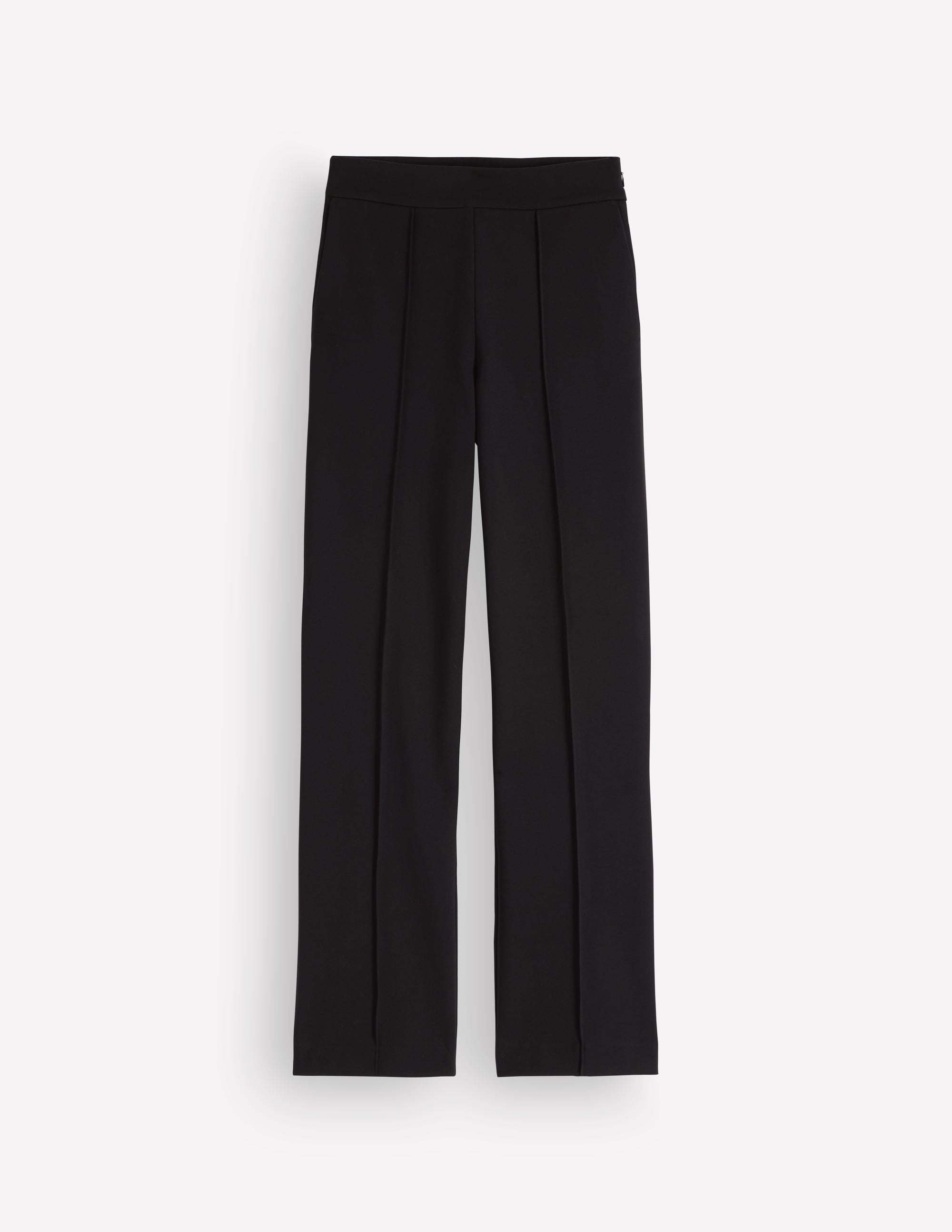 Straight Leg Ponte Pants-Black