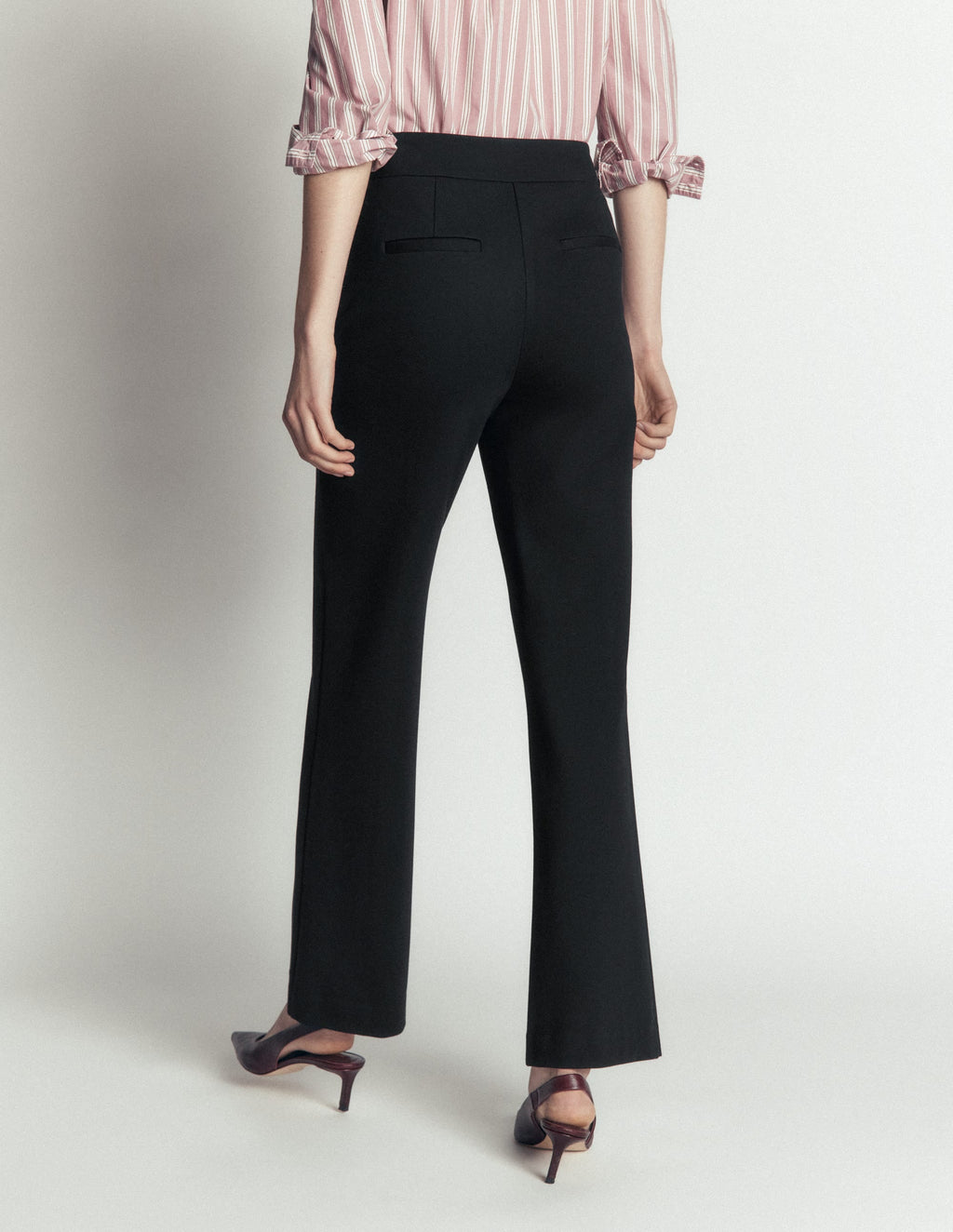 Straight Leg Ponte Pants-Black