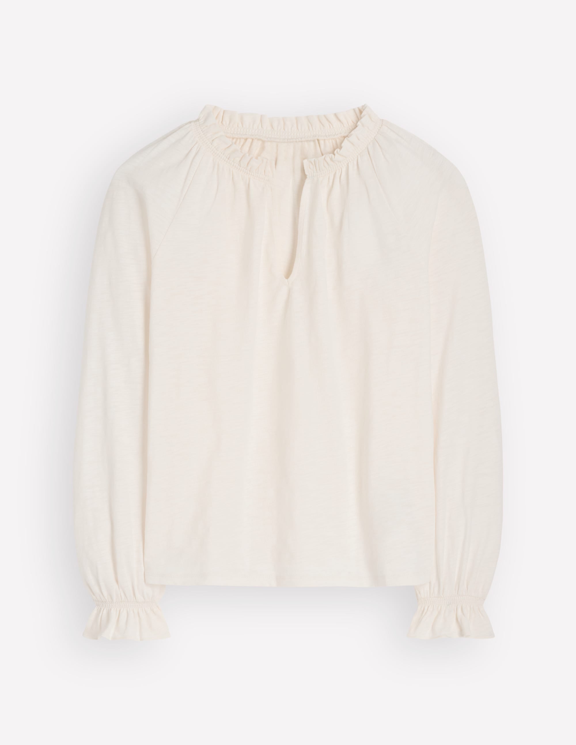 Pia Ruffle Detail Top-Ivory