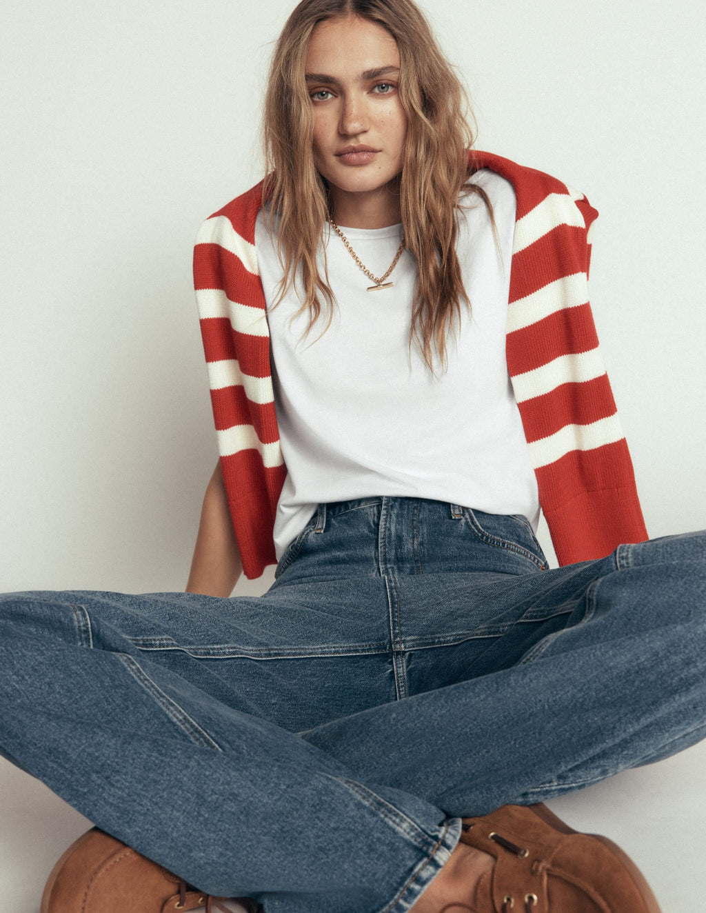 Supersoft Slash Neck T-Shirt-White