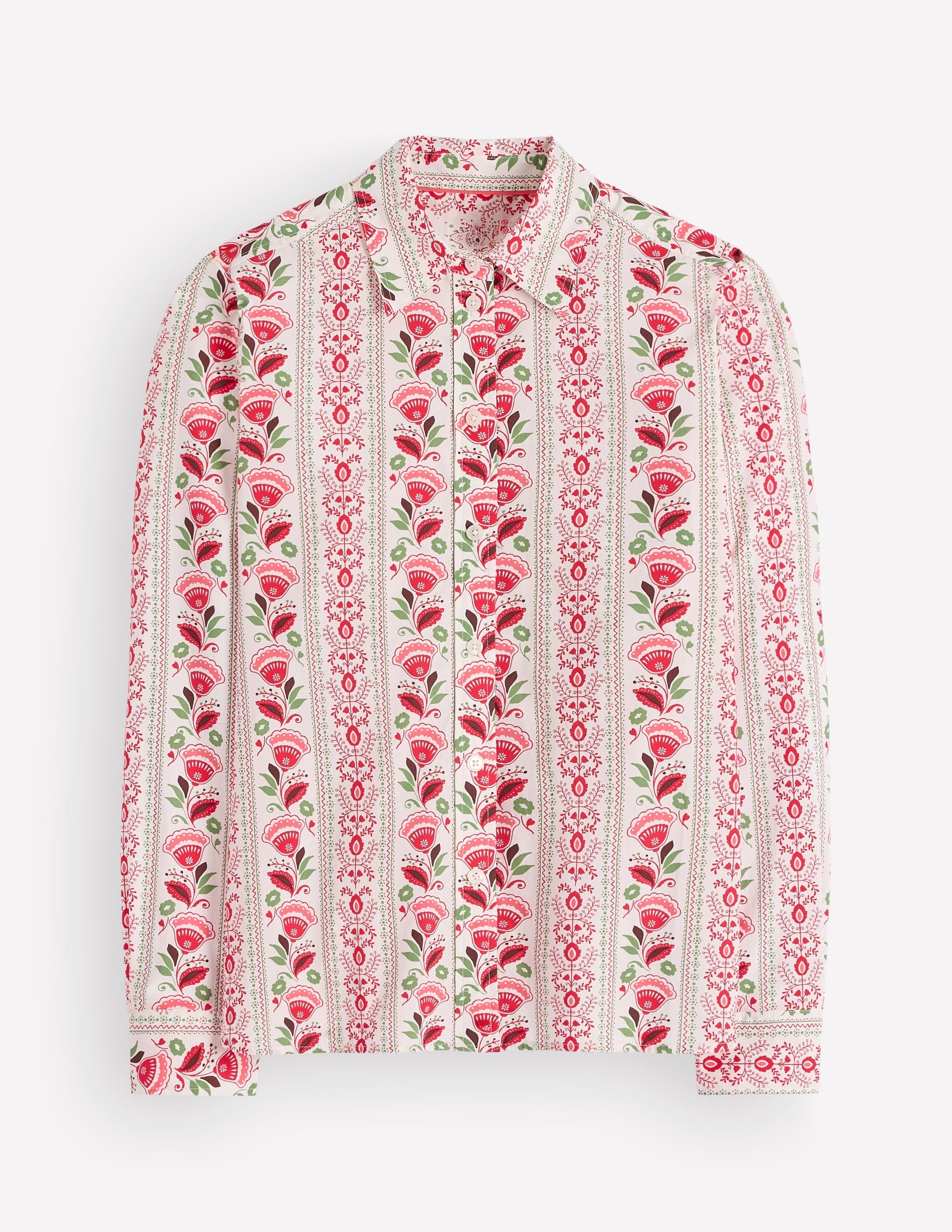 NEW Sienna Cotton Shirt-Ivory, Petal Trail